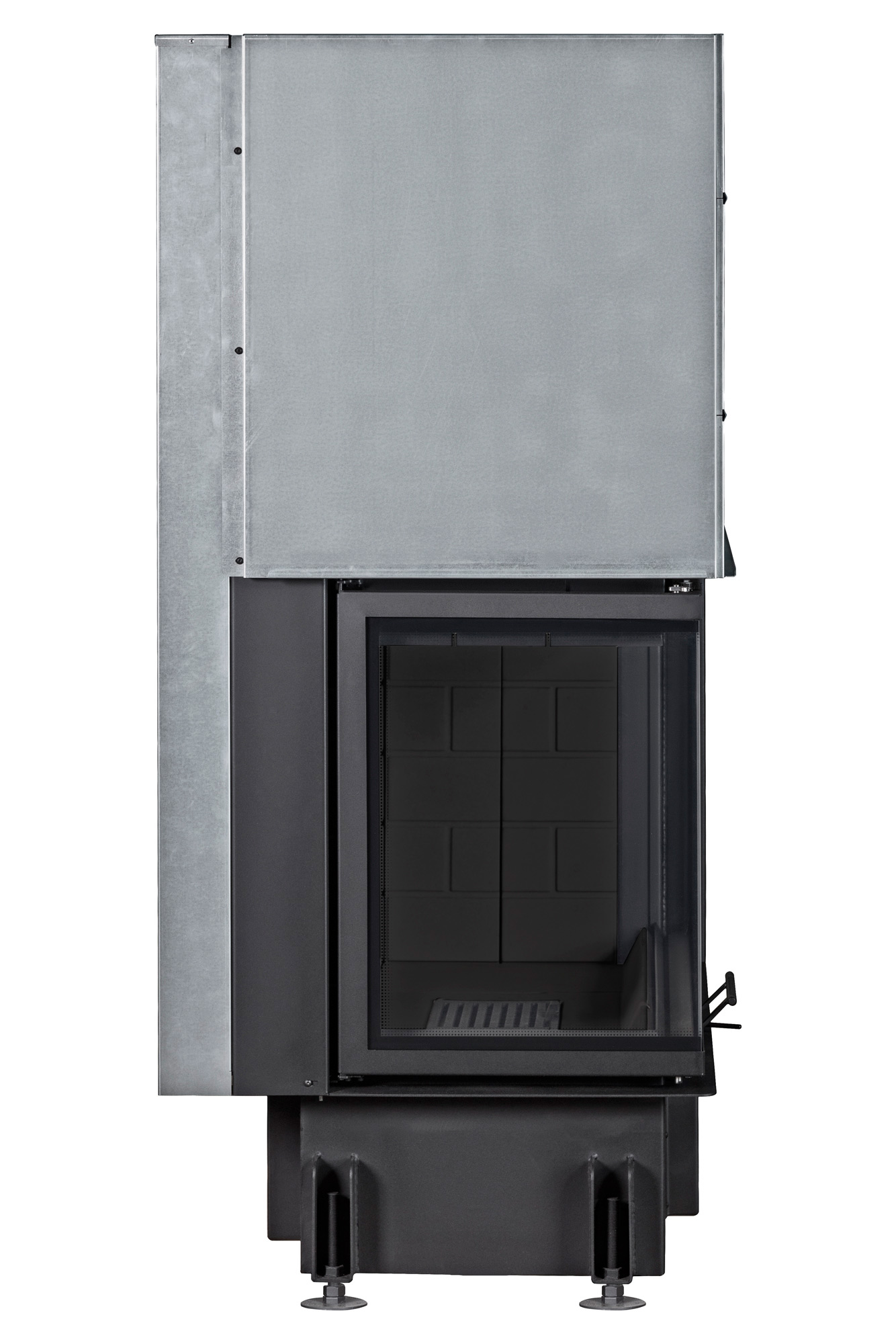 Каминная топка с двумя стеклами и черным шамотом EcoKamin Дельта 1000LB