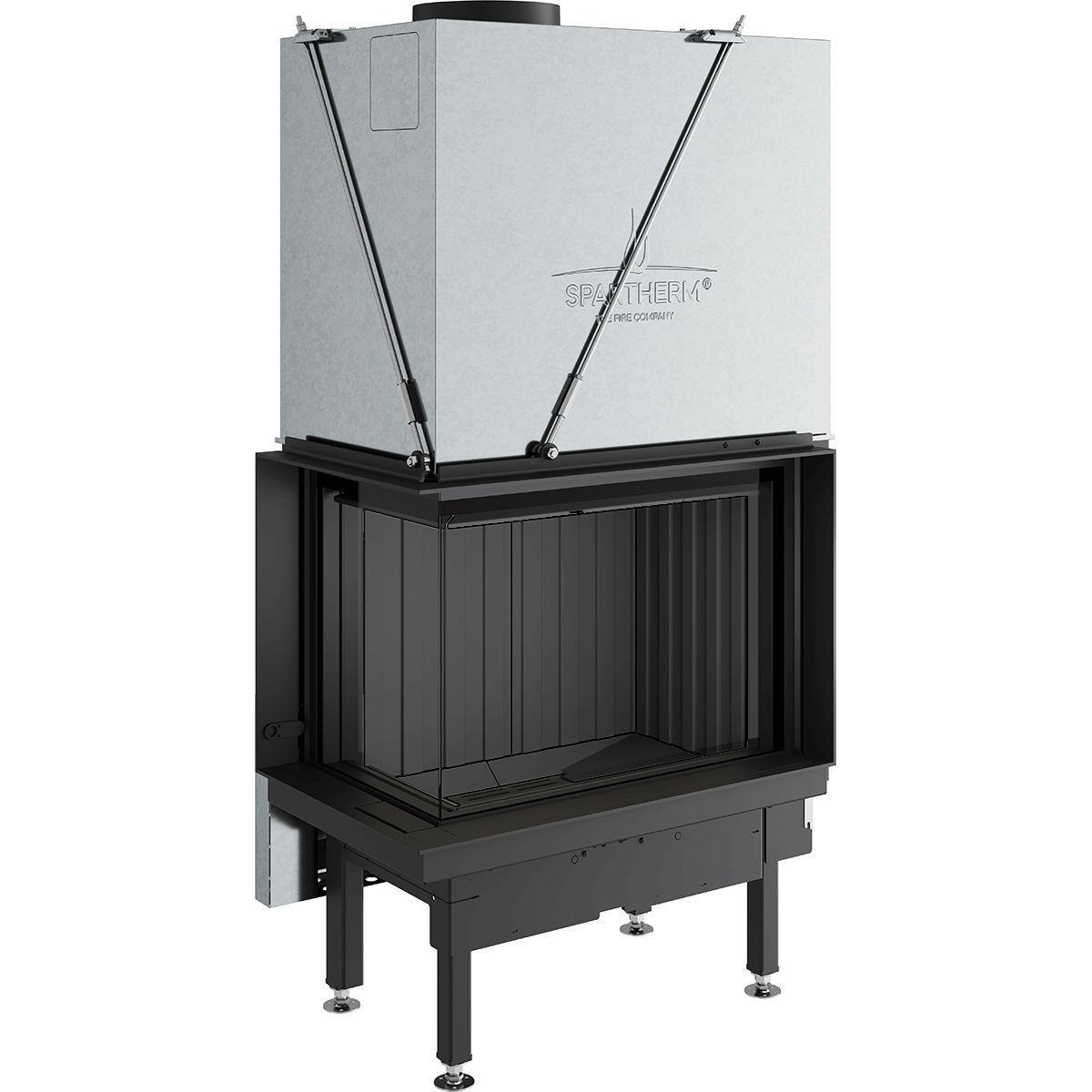 Каминная топка угловая с Г-образным стеклом и системой самоочистки Spartherm Premium V-2L-68h