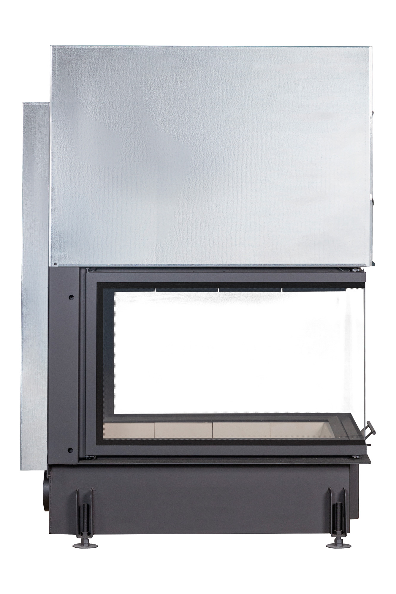 Каминная топка с тремя стеклами и подовым горением ЭкоКамин Дельта 900 P