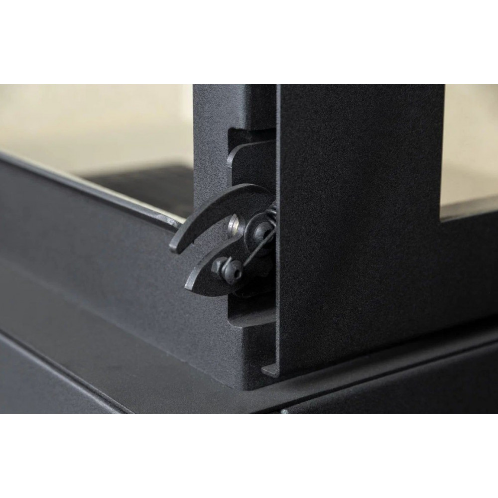 Печь-камин пристенный черный с панорамным стеклом Экокамин Крит KK004