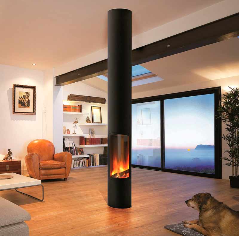 Камин островной со сбалансированной тягой черный Focus Slimfocus