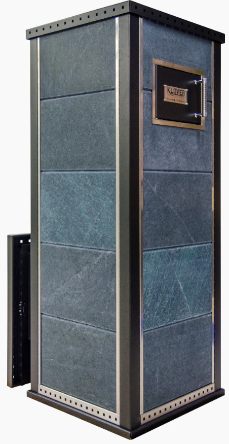 Печь банная дровяная в облицовке талькомагнезит Klover KLV RT 35-RV