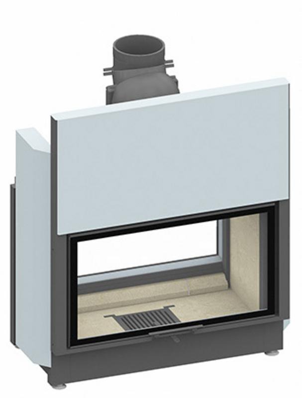 Каминная топка сквозная с верхним подъемом дверцы и двойным дожигом Schmid Lina TV 8751h