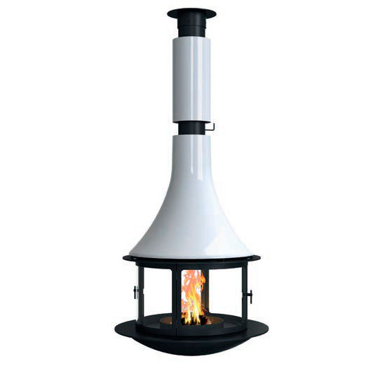 Камин подвесной центральный с панорамным остеклением и дожигом газов Traforart Lorena Central