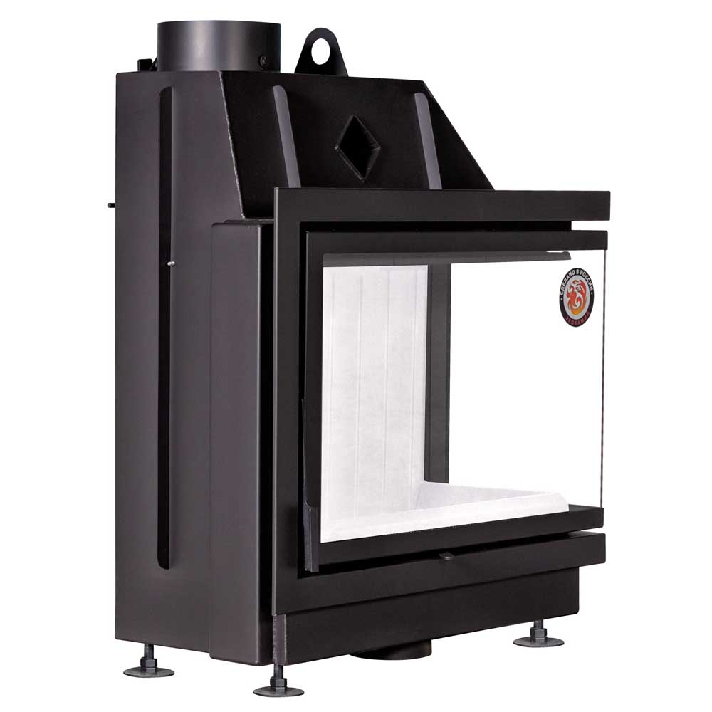 Каминная топка угловая с двумя стеклами EcoKamin Альфа 800R