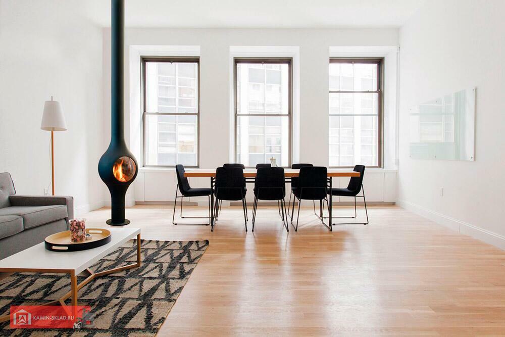 Центральный газовый камин с панорамным стеклом Focus BoaFocus 97ag