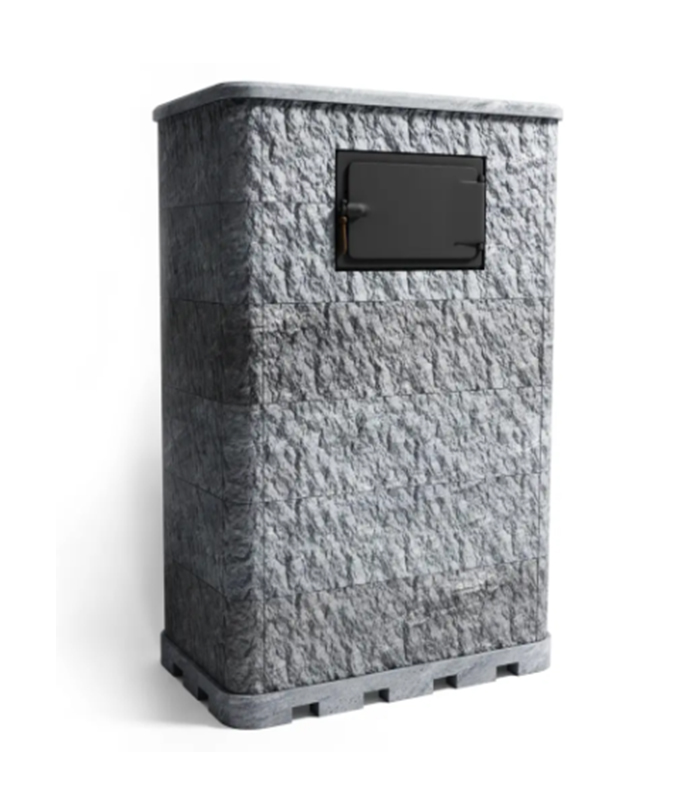 Печь банная дровяная в облицовке талькомагнезит скала Klover RT 100-RV 310S купить в Санкт-Петербурге