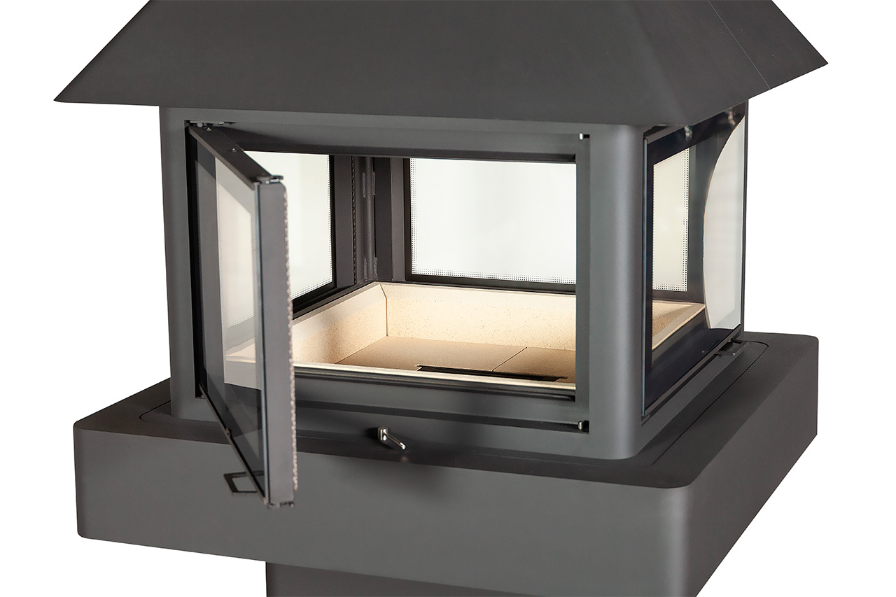 Камин островной черный Экокамин Эклипс Гигант 4D 992MCOLSFF