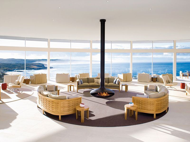 Дизайнерский подвесной камин черный Focus Gyrofocus