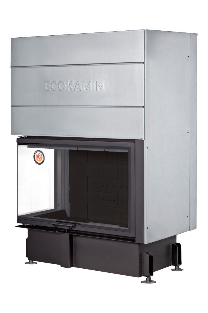 Каминная топка с двумя стеклами и черным шамотом EcoKamin Дельта 1000LB купить в Санкт-Петербурге
