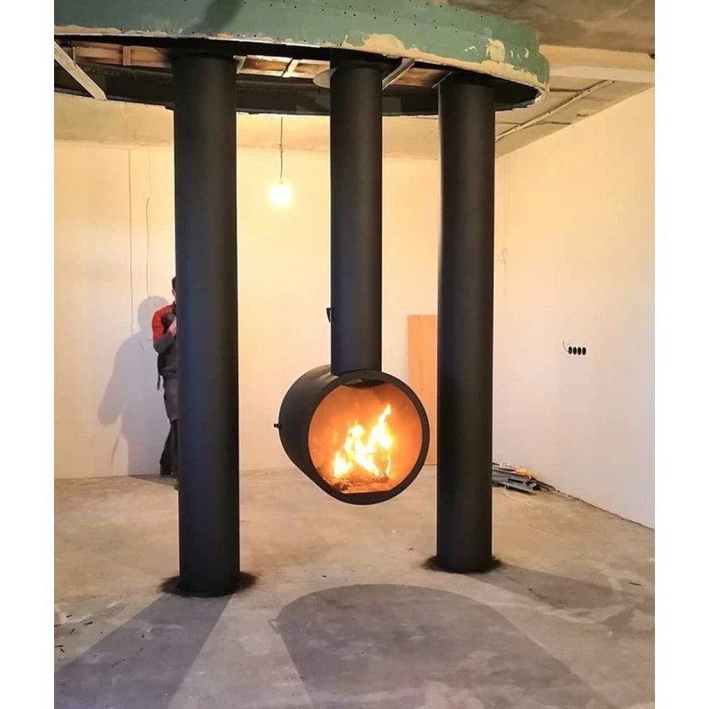 Камин двусторонний с защитными стёклами OpenFire Ring