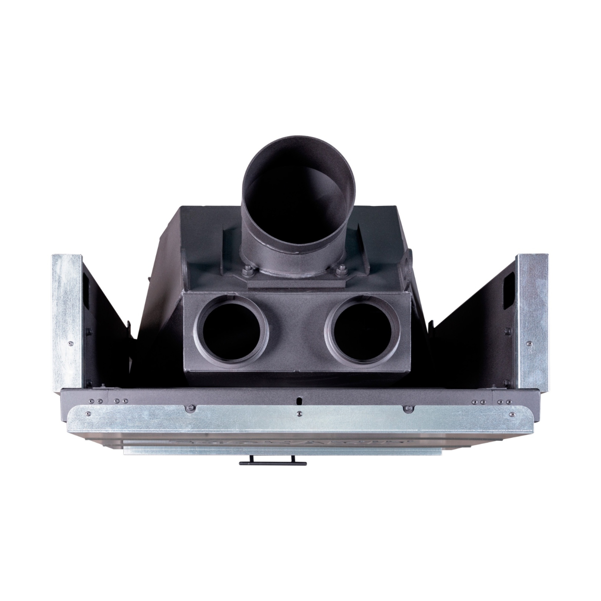 Каминная топка пристенная с подовым горением и черной шамотной футеровкой Экокамин Вега 800PB