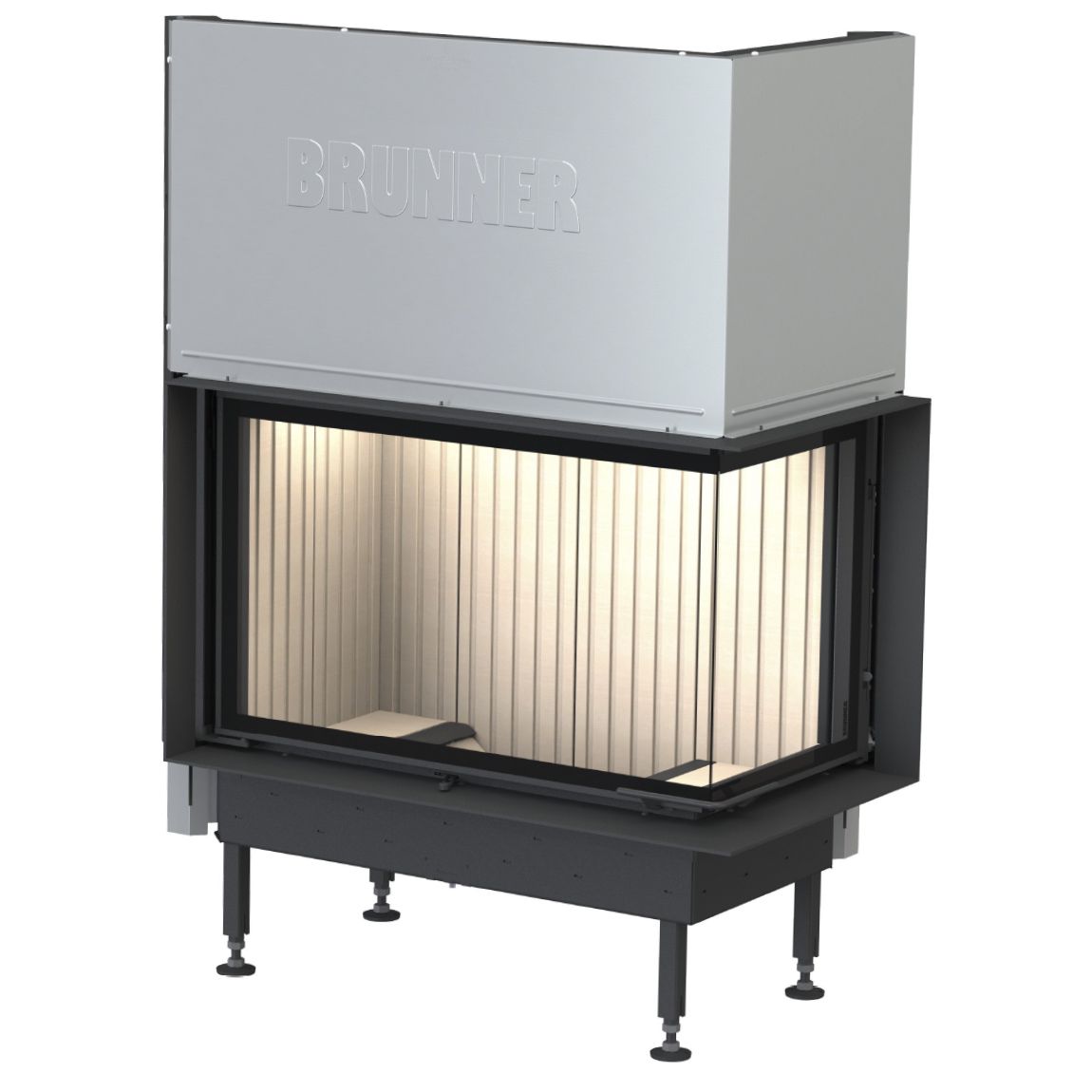 Каминная топка угловая с подъемной дверцей и угловым стеклом Brunner BKH Eck 50-82-42 STR