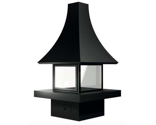 Камин островной панорамный черный Aves 38 Парма