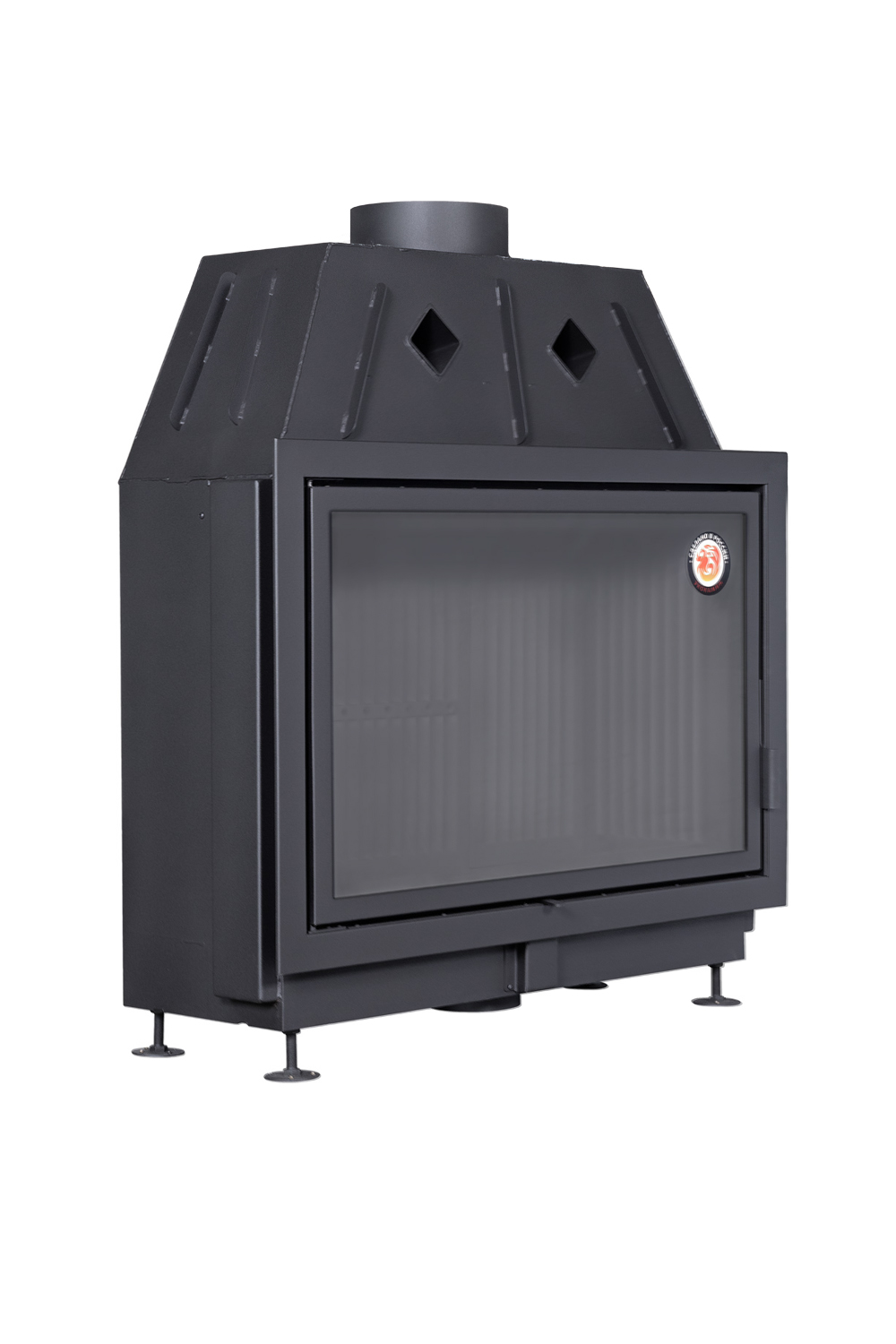 Каминная топка подовая с черным шамотом EcoKamin Альфа 1000