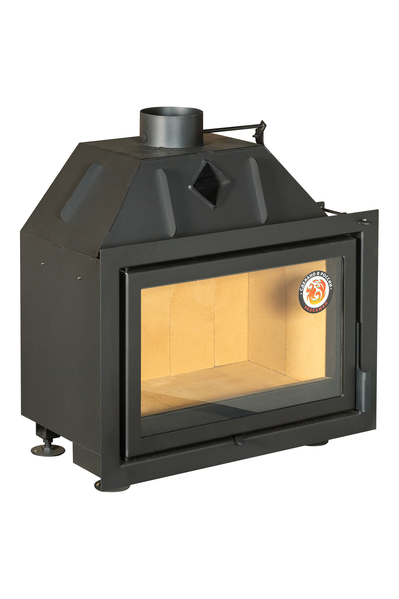 Каминная топка подовая черная EcoKamin Омега 700