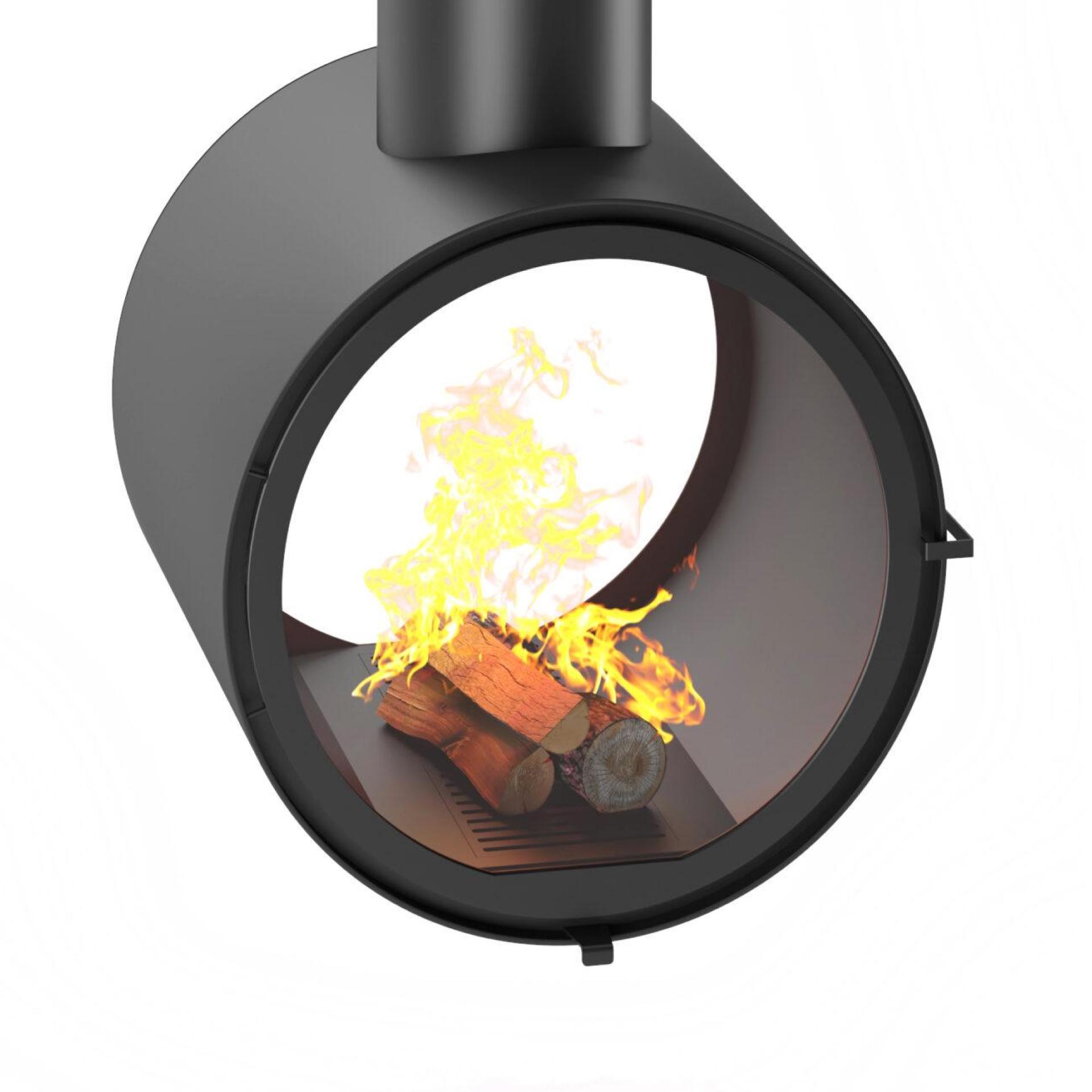 Камин двусторонний с защитными стёклами OpenFire Ring