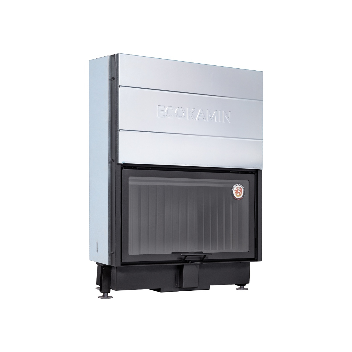 Каминная топка с черным шамотом и футеровкой Экокамин Вега 1000KB