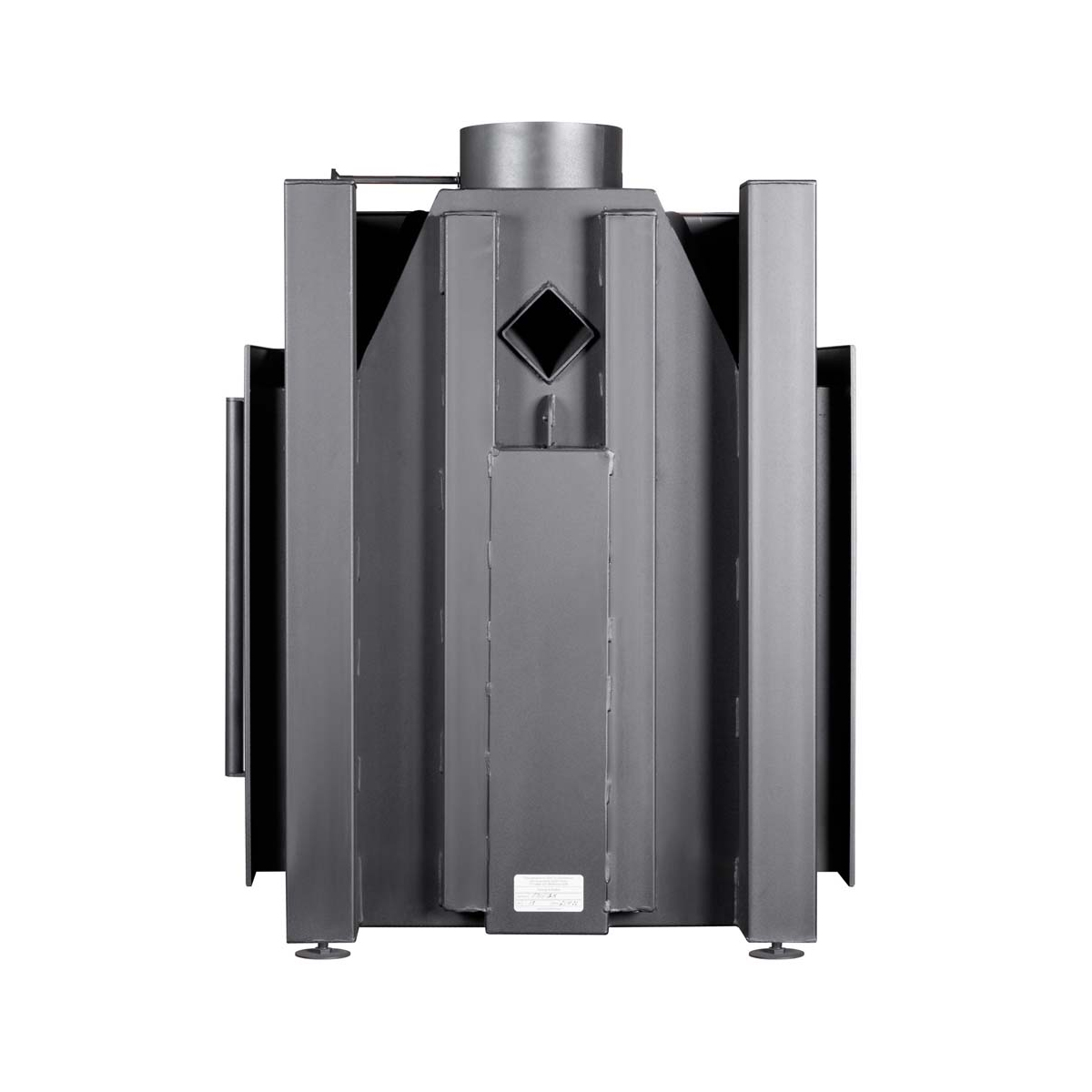 Каминная топка с тремя стеклами и черным шамотом Экокамин Альфа 700