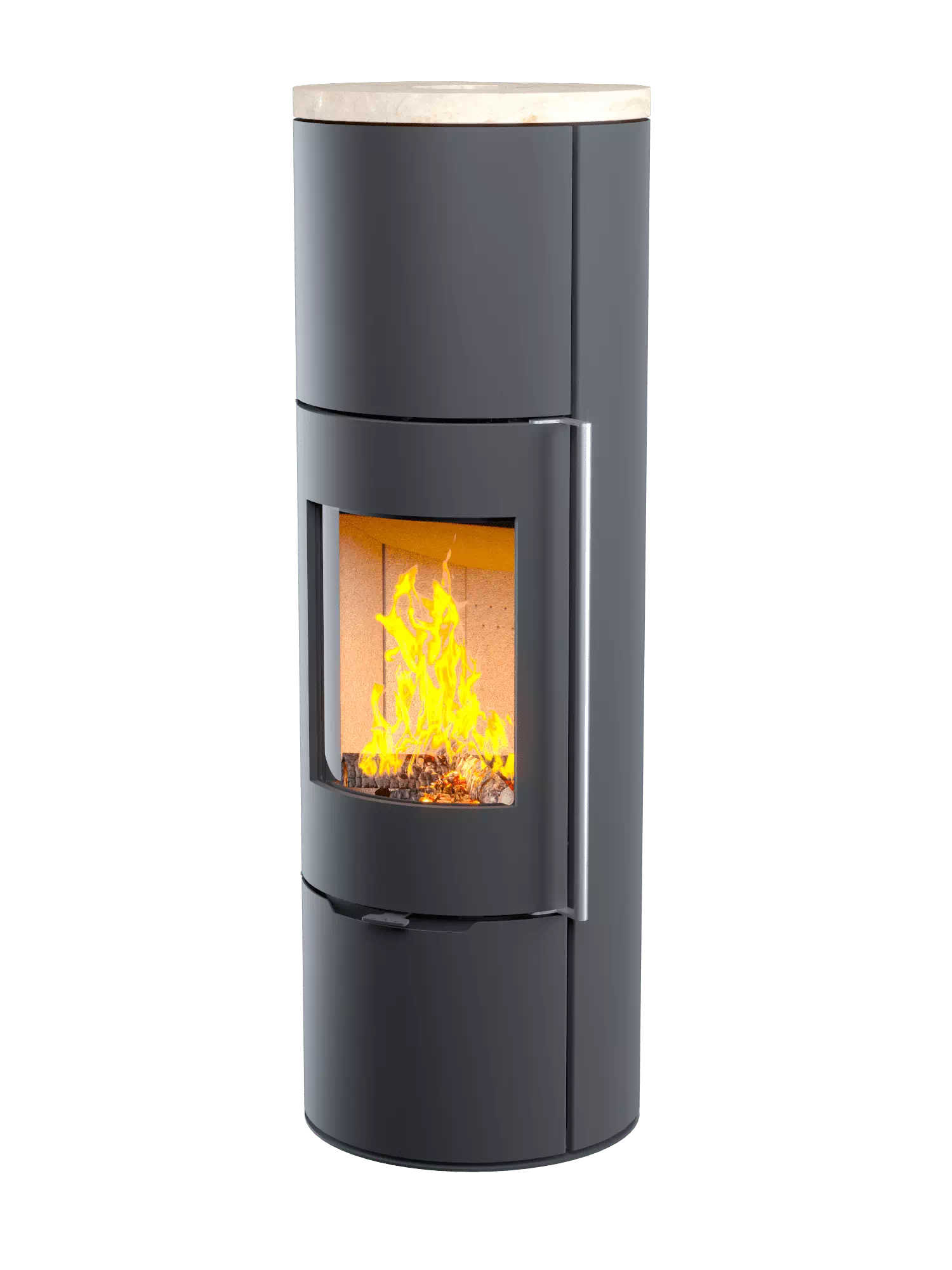 Печь-камин с каменной крышкой крема беж и длинной серой ручкой Astov R1 XL ASTZZA5R16273 купить в Санкт-Петербурге