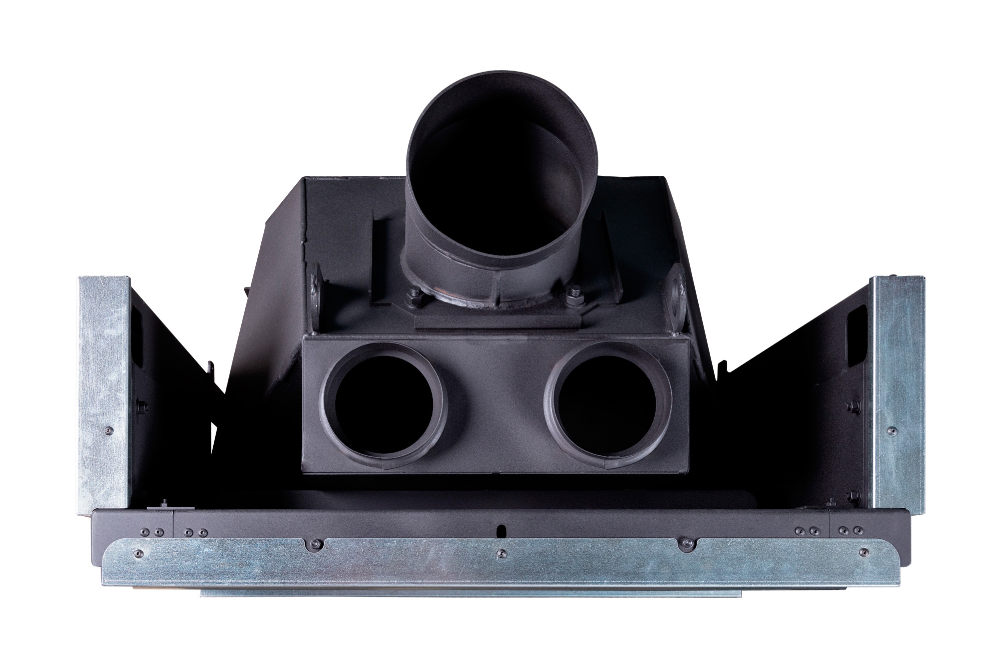 Каминная топка с футеровкой черный шамот и прямым стеклом EcoKamin Вега 800B