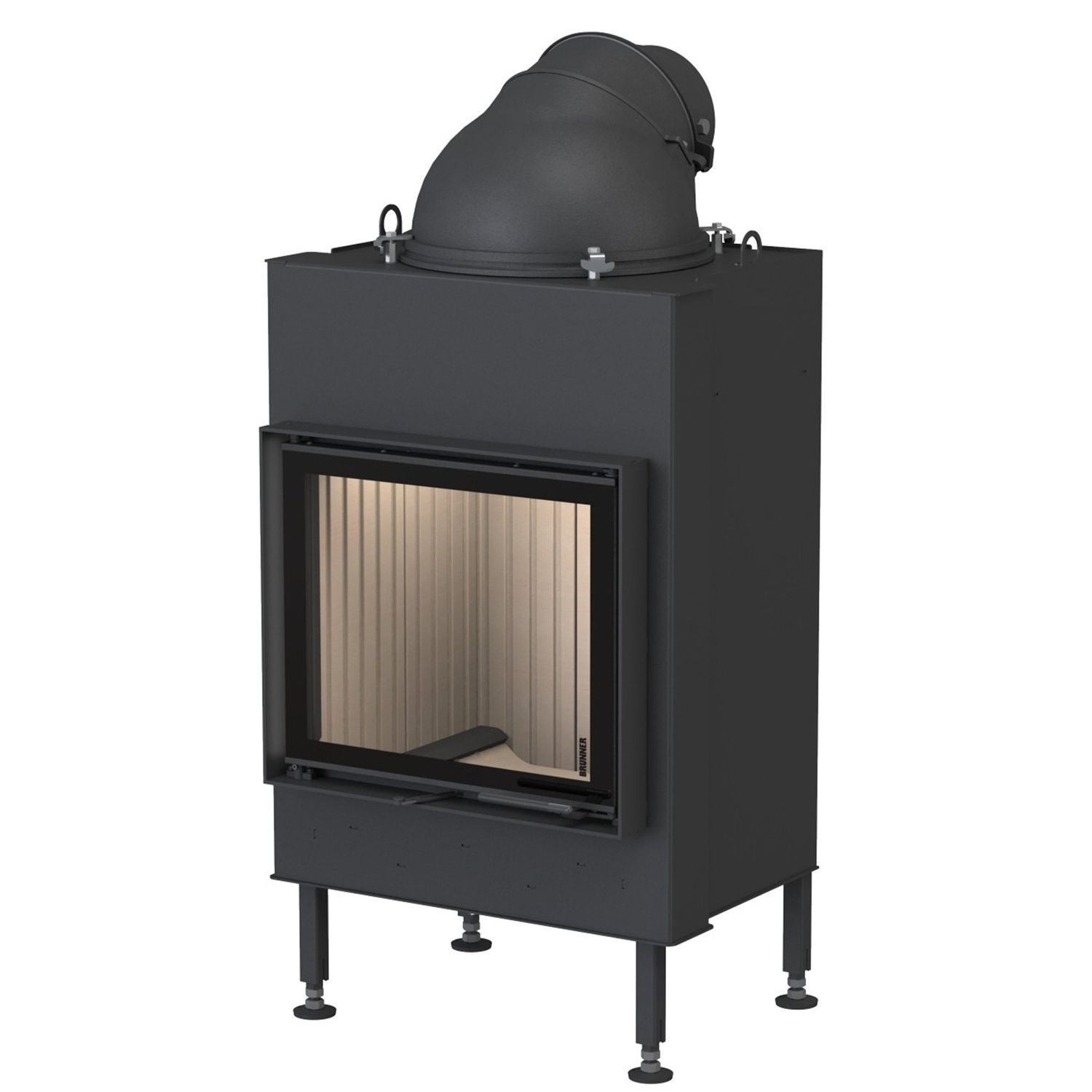 Каминная топка стальная с прямым стеклом и боковым открыванием двери Brunner BKH Flat 42-50 DT