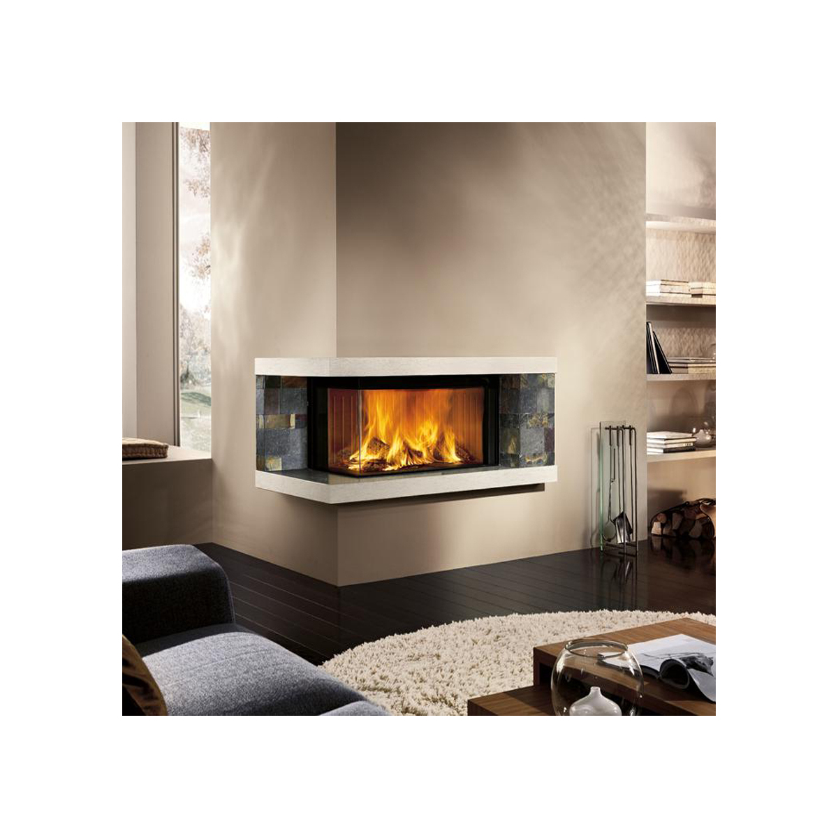 Каминная топка угловая с двумя стеклами Piazzetta MA 283 D/S SL