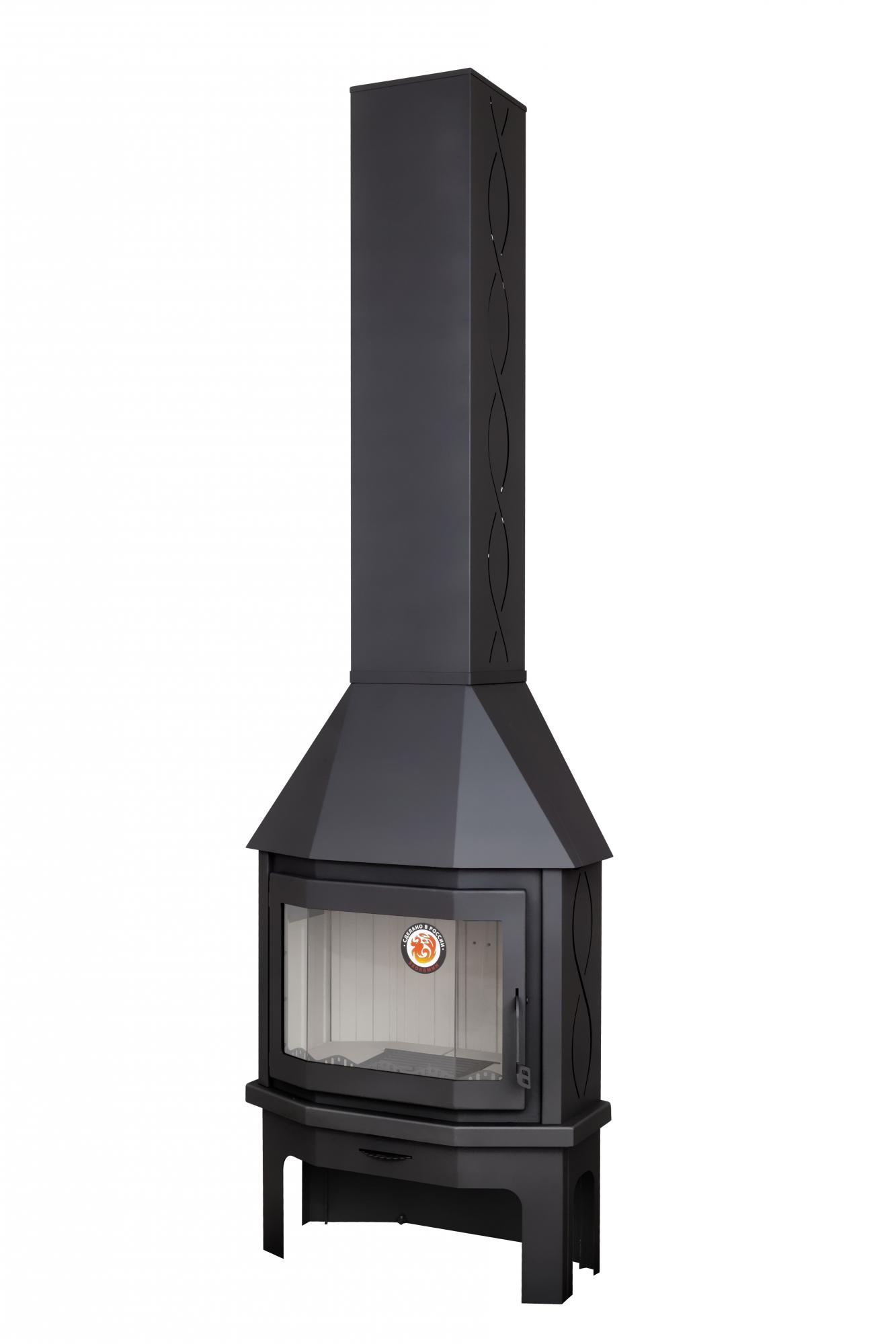 Камин пристенно-угловой черный EcoKamin Мюнхен PKN174 купить в Санкт-Петербурге