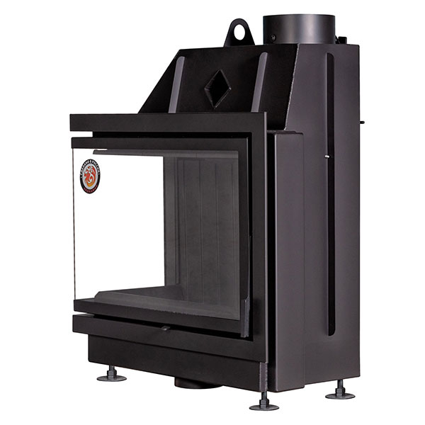 Каминная топка с двумя стеклами левая черный шамот EcoKamin Альфа 800LB