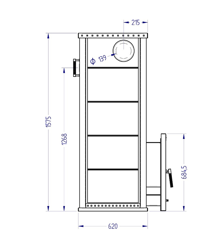 Печь банная дровяная в облицовке талькомагнезит Klover RT 35-RV