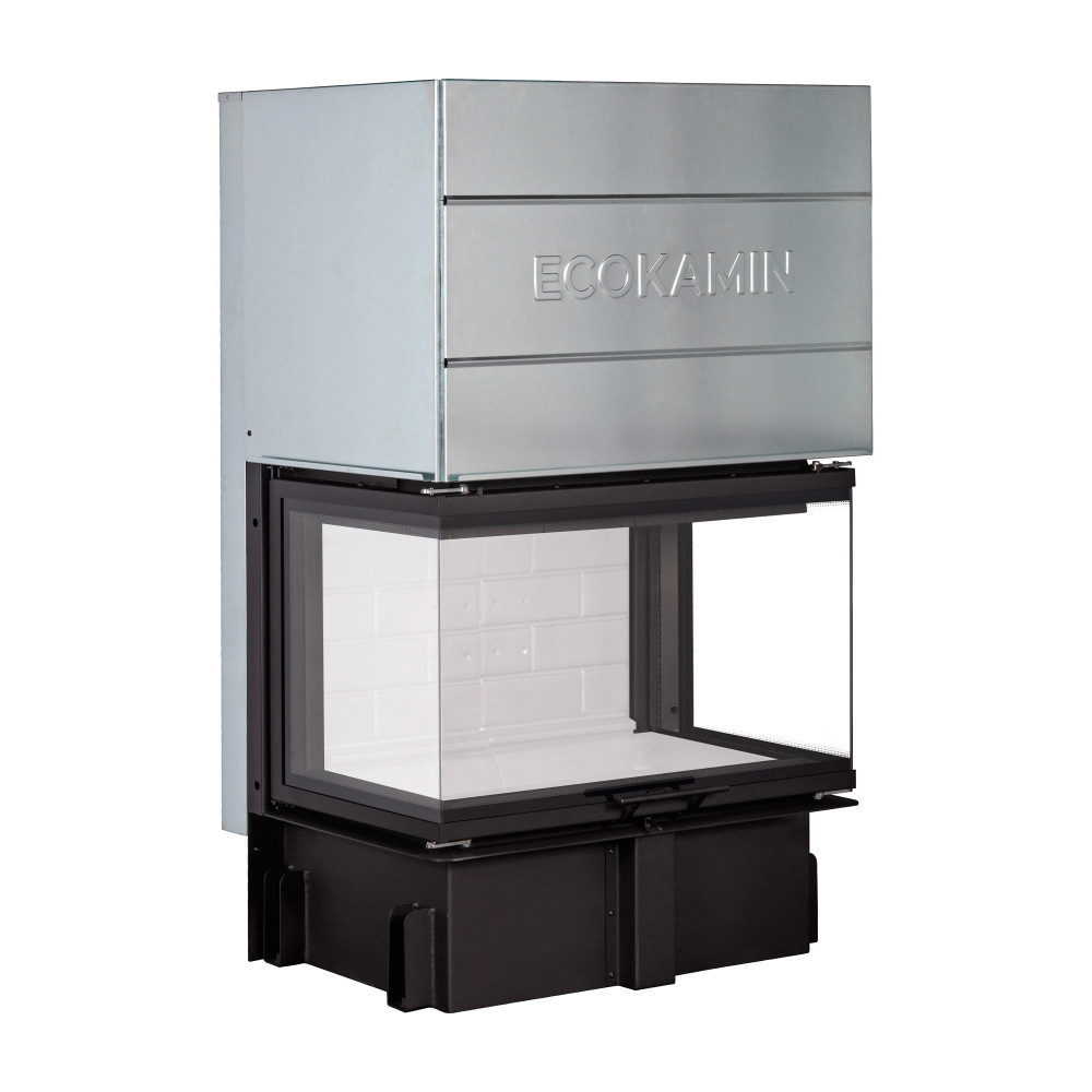 Каминная топка трехсторонняя с подовым горением Экокамин Дельта 800P