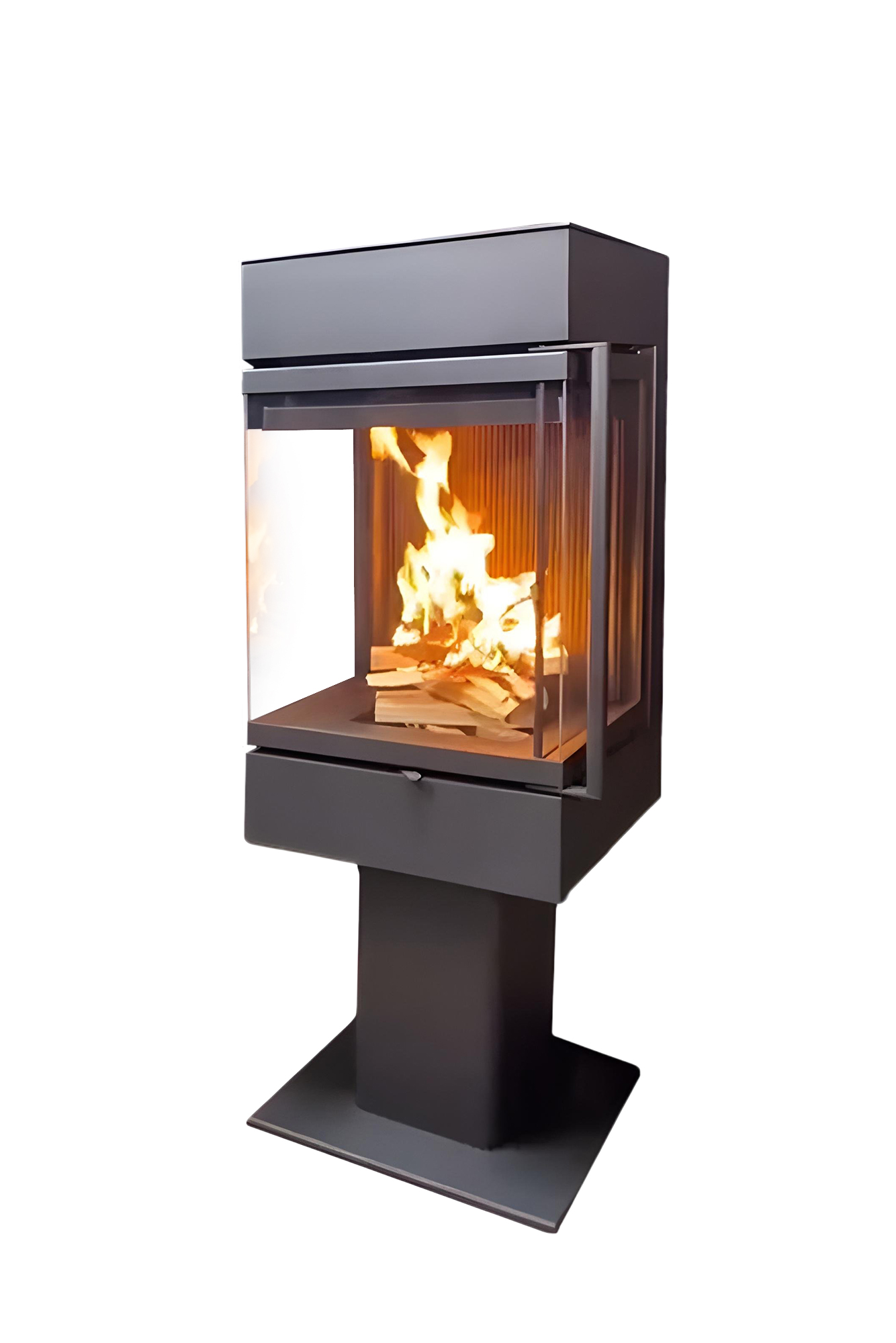 Печь-камин пристенный черный ЭкоКамин Рио KR206 купить в Санкт-Петербурге