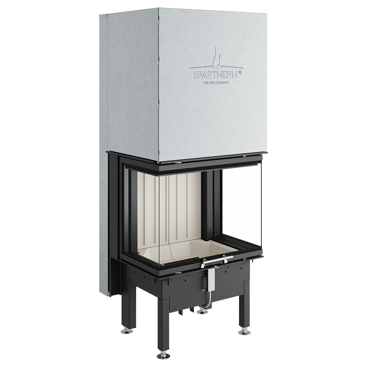 Каминная топка закрытая с трехсторонним стеклом и подъемным механизмом дверцы Spartherm Linear 4S Arte 3RL60H