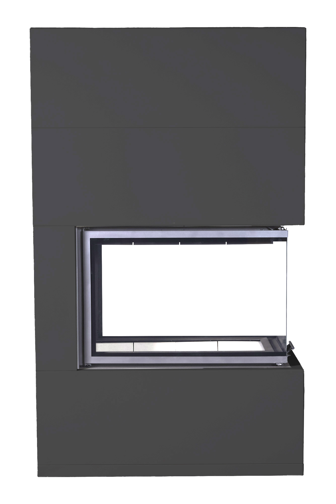 Камин пристенный черный с белым шамотом EcoKamin Родос 900 KRN900BW