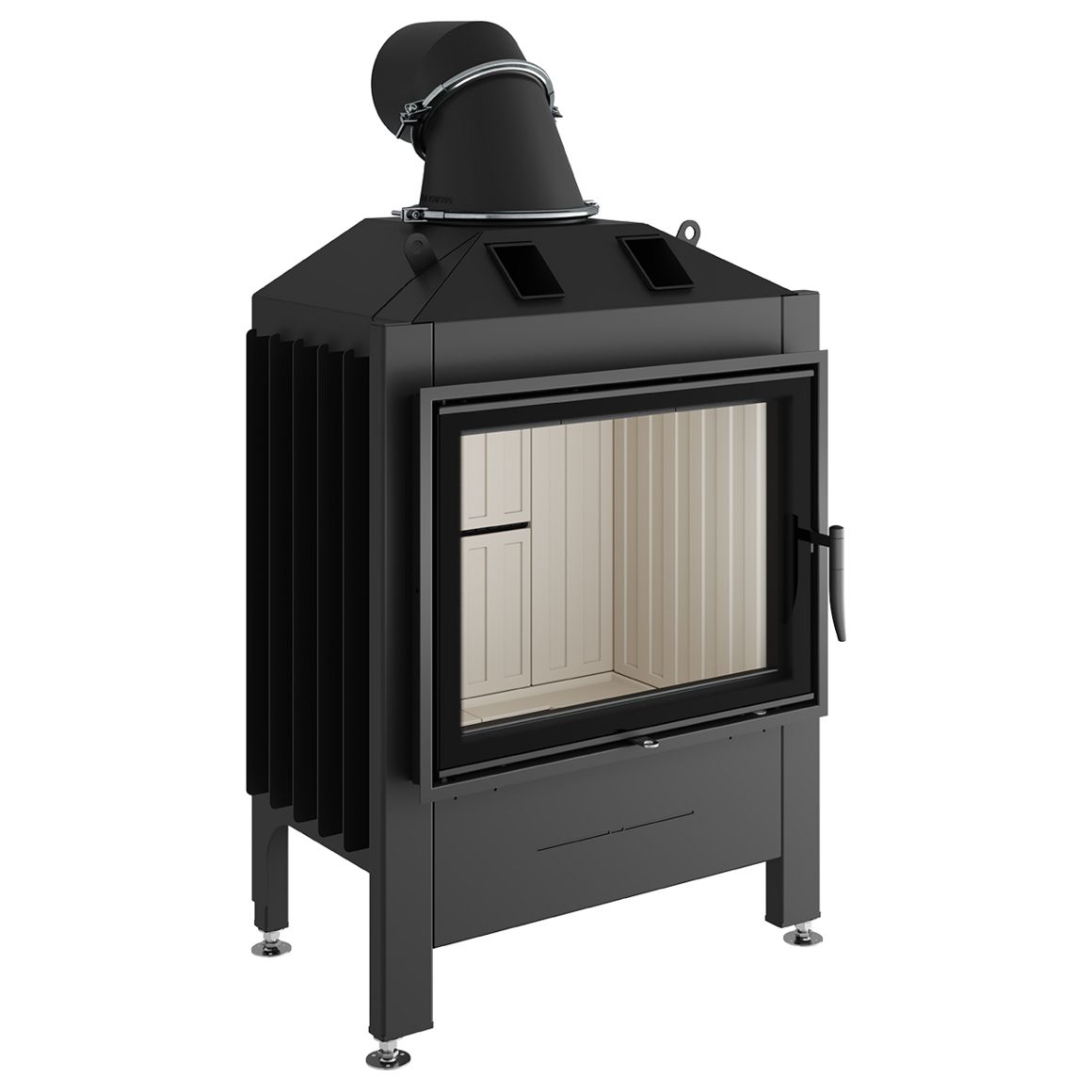 Каминная топка с прямым стеклом и системой чистого стекла Spartherm Linear 4S Varia 1V57