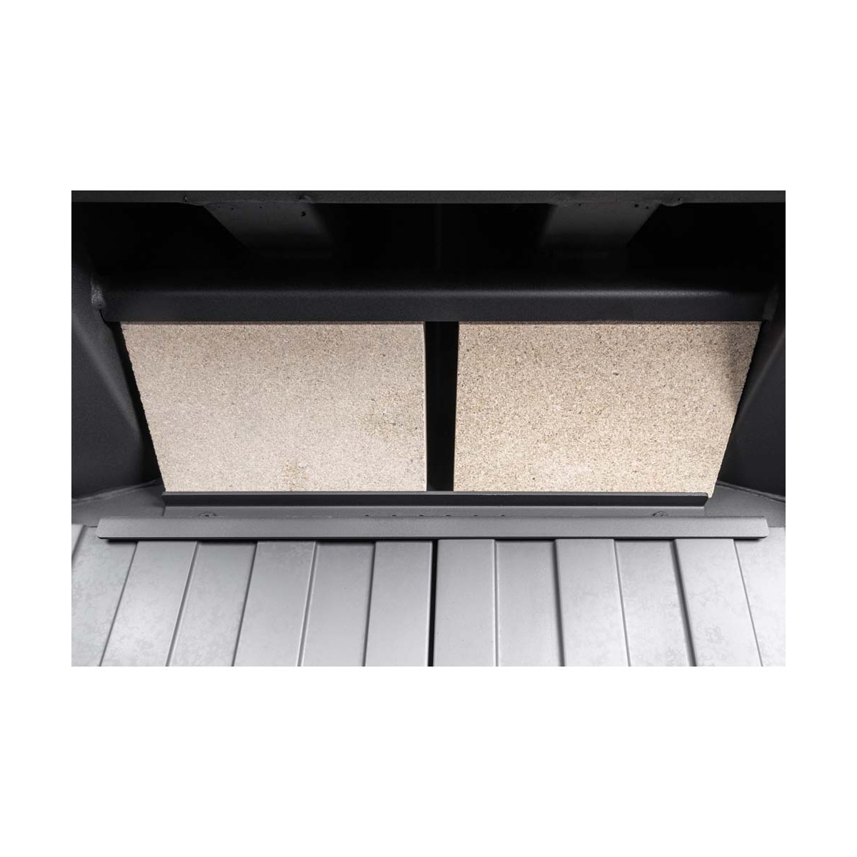 Каминная топка с тремя стеклами и черным шамотом Экокамин Альфа 700