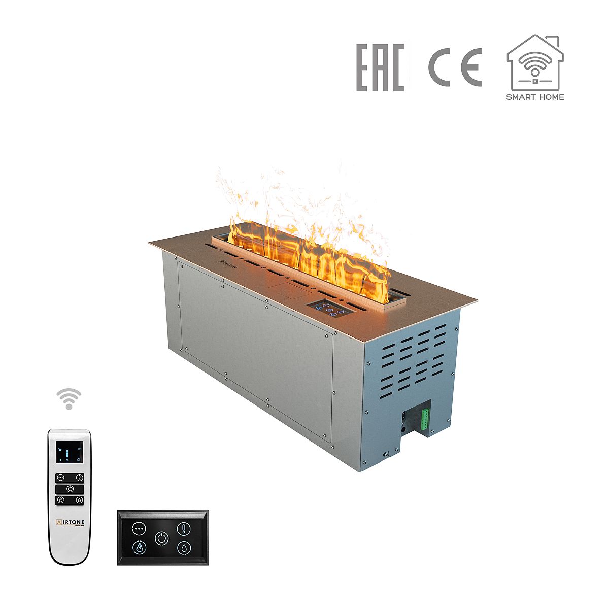 Паровой электрокамин с 3D эффектом пламени и увлажнением воздуха Airtone 3DA-1600
