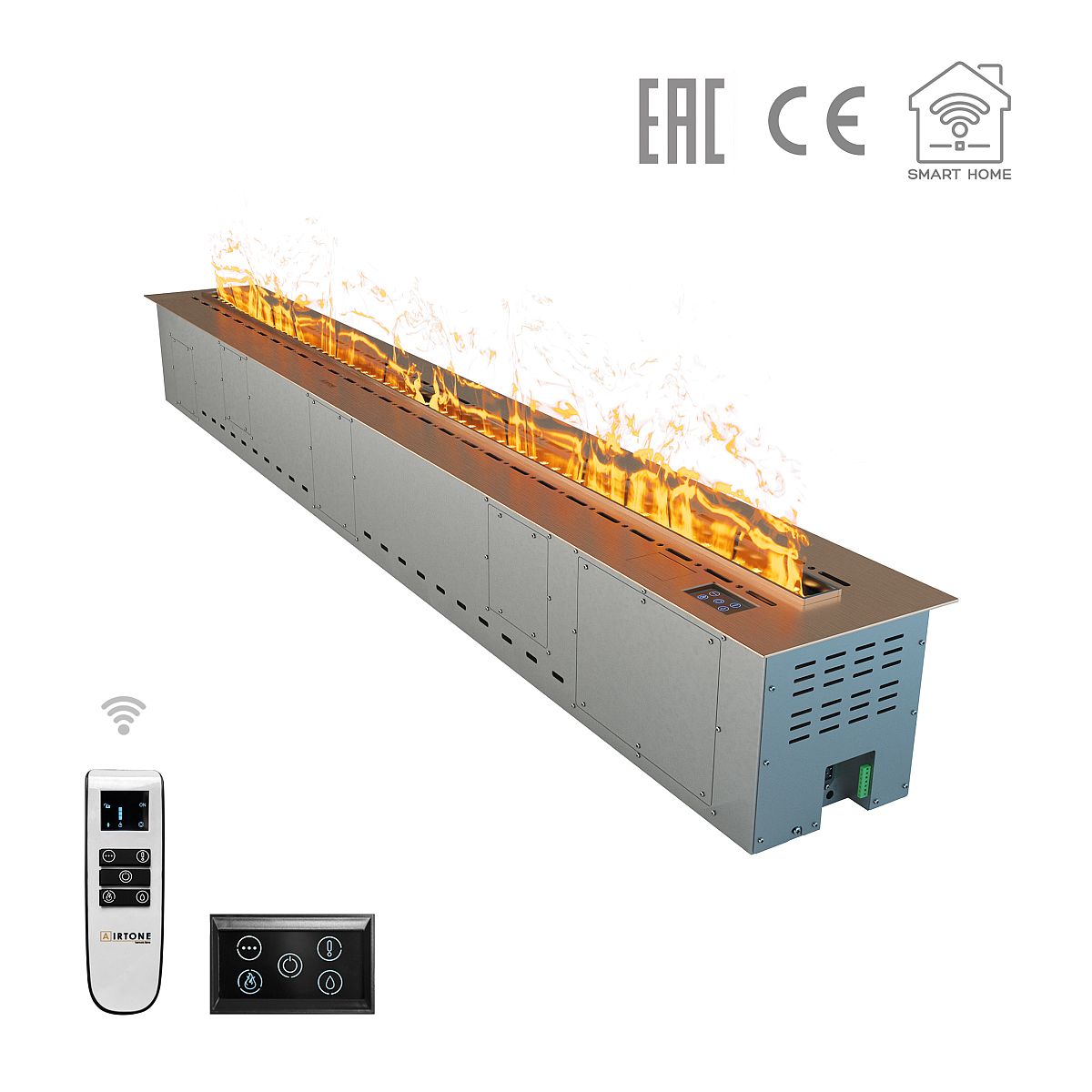 Электрокамин паровой с 3D эффектом живого огня и RGB подсветкой Airtone Vepo 3DA-2200