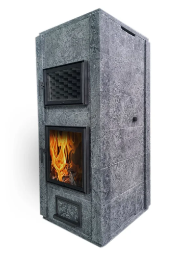 Печь-камин с духовкой и облицовкой из серпентинита Talkorus Katarina 20/1720 D SA
