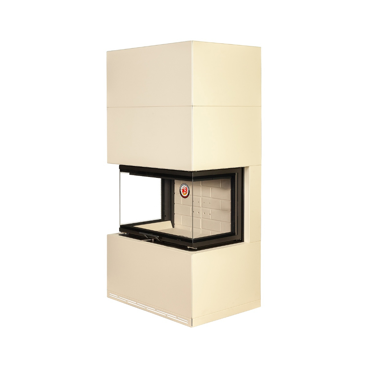 Камин пристенный слоновая кость и белый шамот Экокамин Родос 800 KRN800K