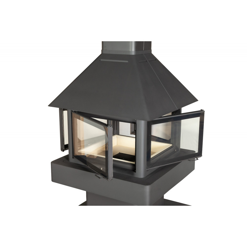 Камин островной черный Экокамин Эклипс Гигант 4D 992MCOLSFF