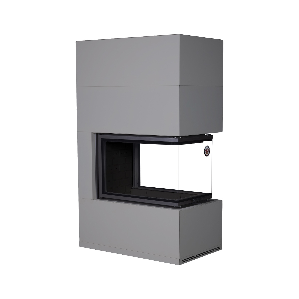 Камин пристенный графит с черным шамотом Экокамин Родос 900 KRN900GB