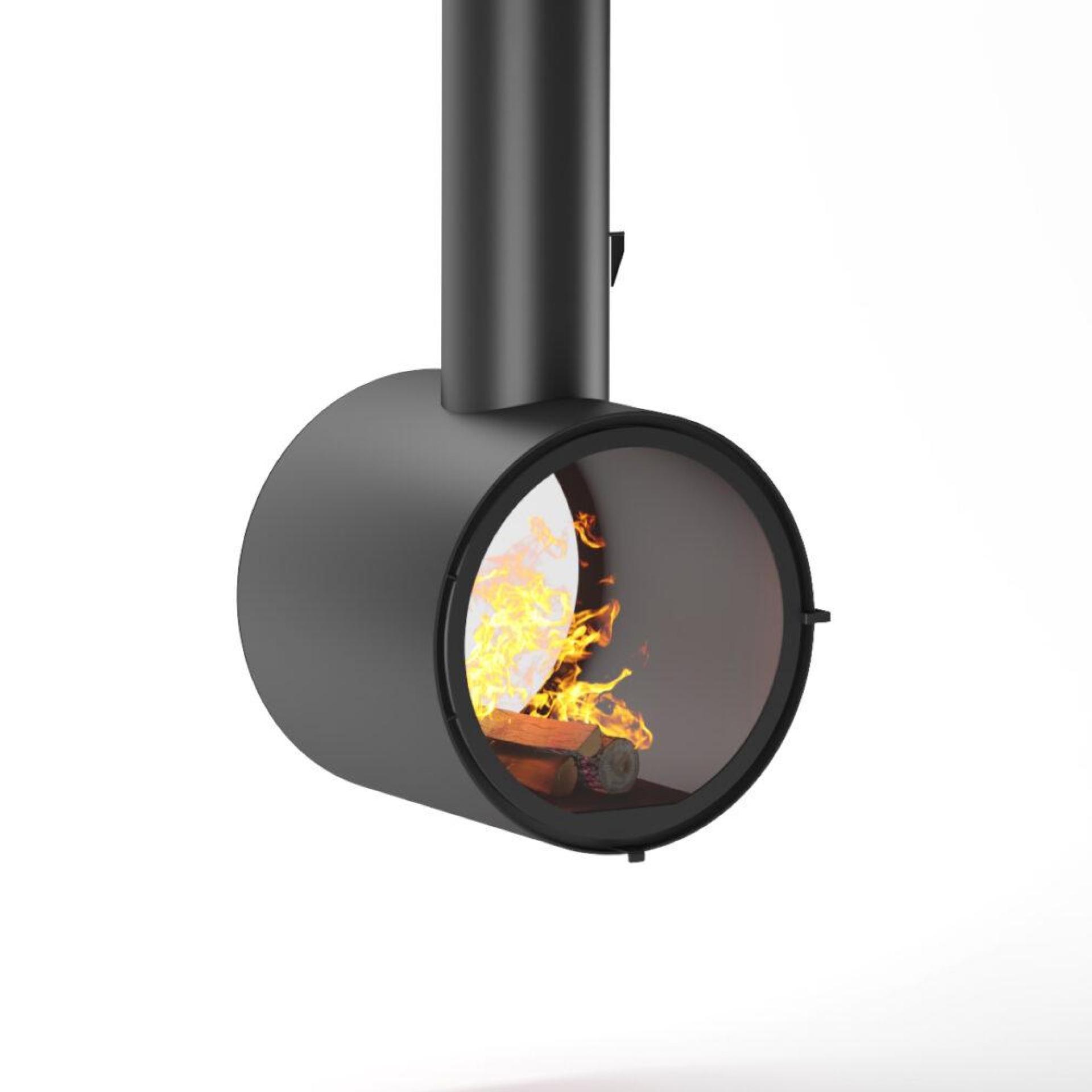 Камин двусторонний с защитными стёклами OpenFire Ring