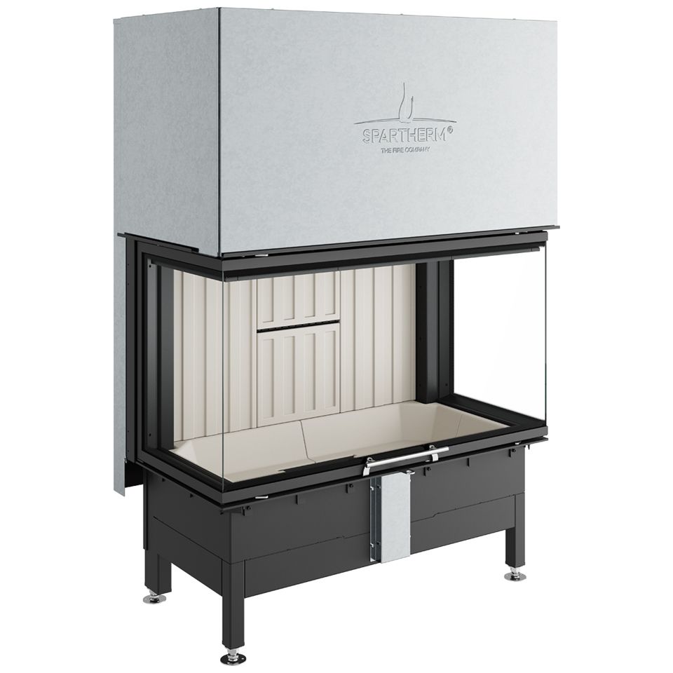 Каминная топка закрытая с трехсторонним стеклом и подъемным механизмом дверцы Spartherm Arte 3RL-100h Linear 4S