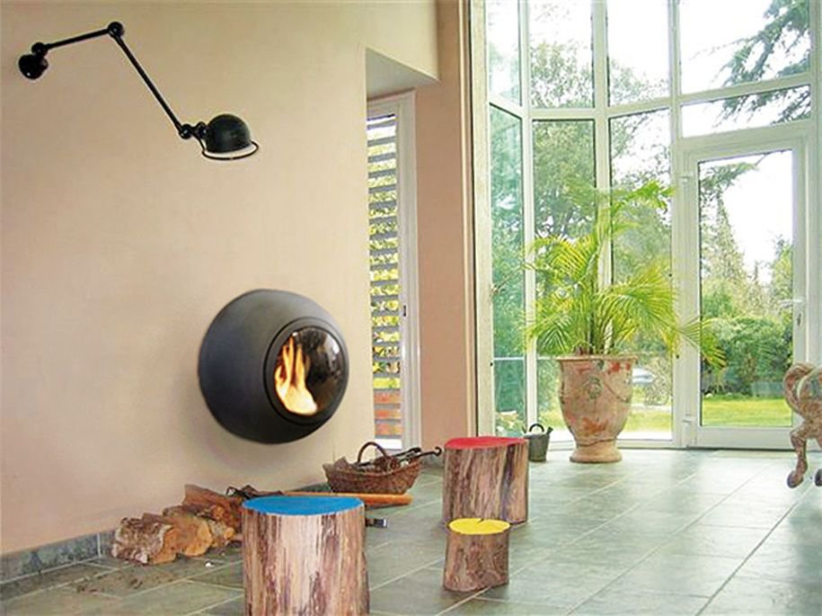 Камин пристенный с выпуклым стеклом Focus Emifocus Porthole купить в Санкт-Петербурге