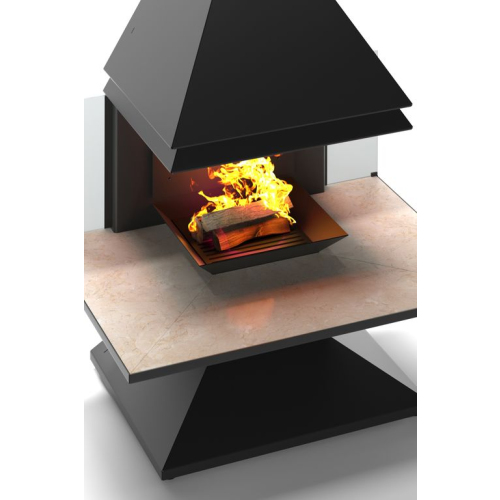 Камин пристенный с мрамором и стеклами OpenFire Candle+