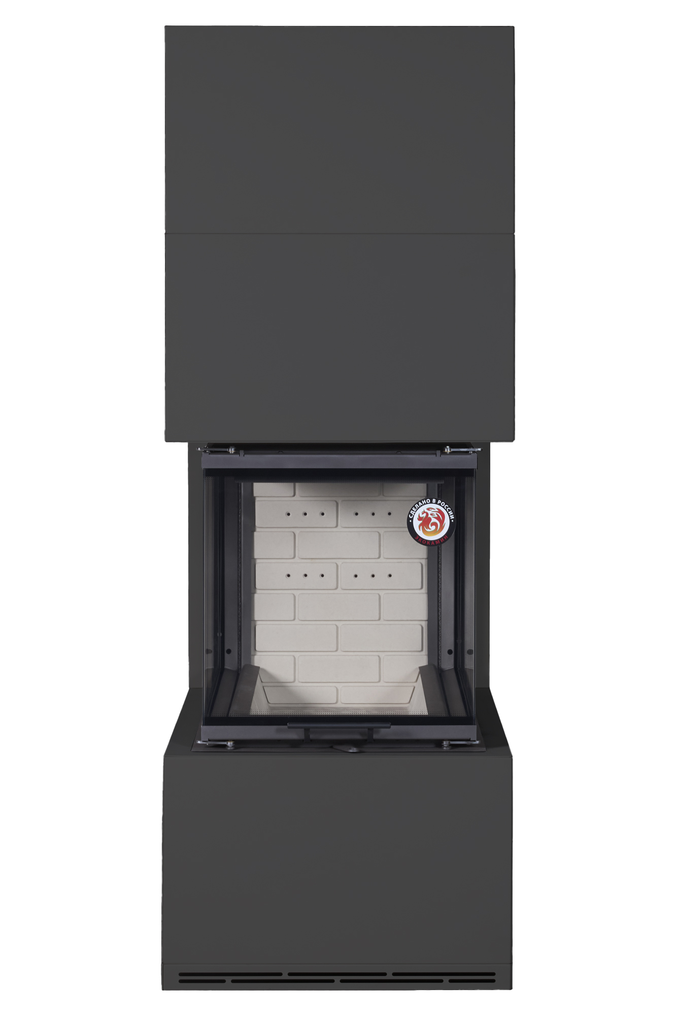 Камин пристенный черный с белым шамотом EcoKamin Родос 900 KRN900BW купить в Санкт-Петербурге