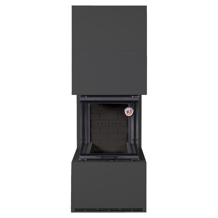 Камин пристенный с подовым горением черный EcoKamin Родос 900 KRN900BB