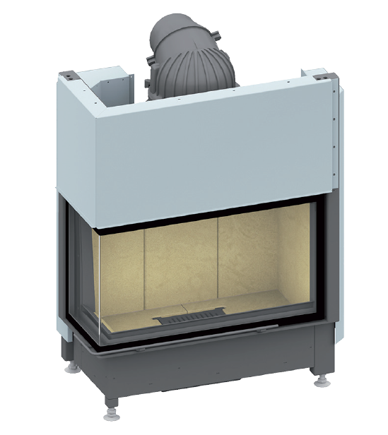 Каминная топка угловая стальная с дверцей высотой 570 мм и мощностью 9 кВт Schmid Ekko