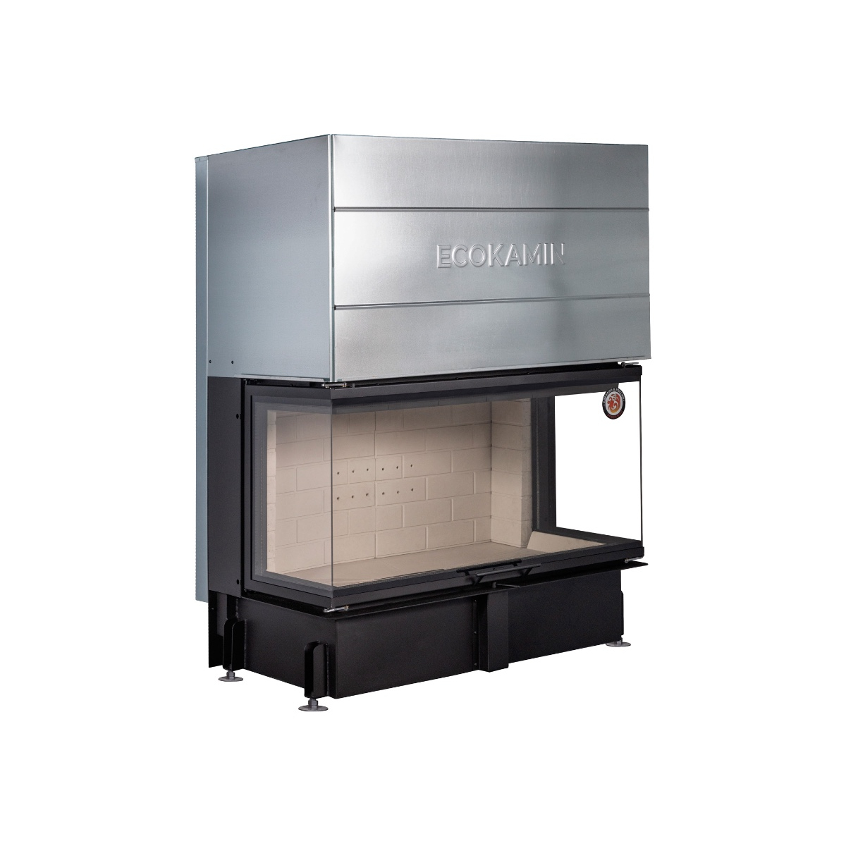 Каминная топка панорамная с тремя стеклами EcoKamin Дельта 1200Р